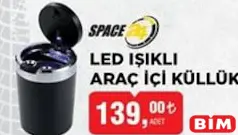 SPACE LED IŞIKLI ARAÇ İÇİ KÜLLÜK